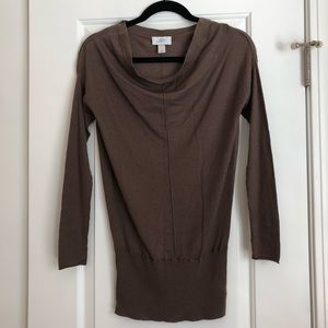 LOFT Brown Cowl Tunic Sweater Top XS